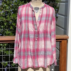 Supersoft Flannel Pink Plaid Henley